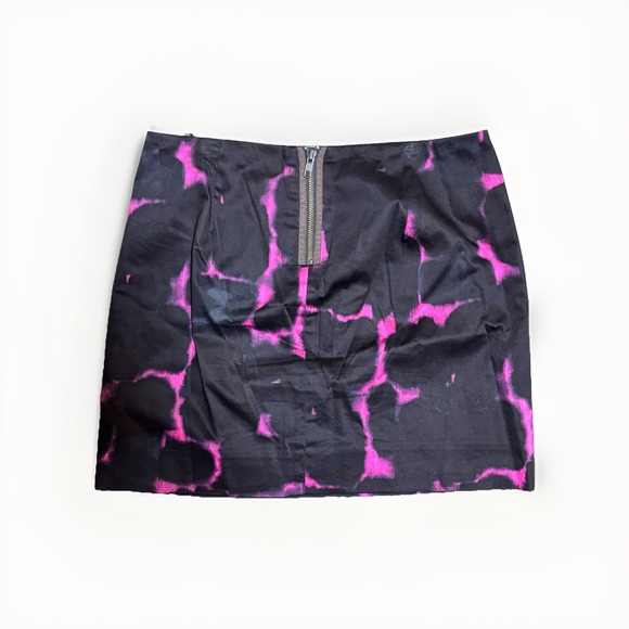 J Crew Mini Skirt 0 Women Purple Pink Blossom Floral Tie Dye Lined - Picture 2 of 4